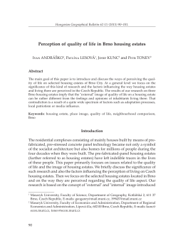 Perception of quality of life in Brno housing estates