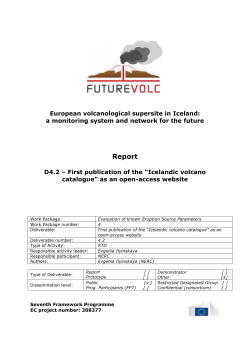 Icelandic volcano catalogue