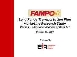 Long Range Transportation Plan Marketing Research Study