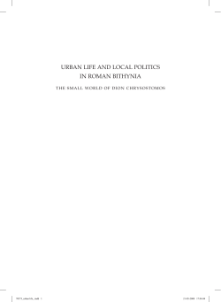 URBAN LIFE AND LOCAL POLITICS IN ROMAN BITHYNIA