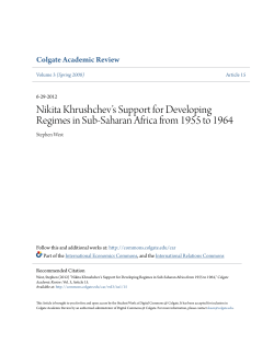 Nikita Khrushchev`s Support for Developing Regimes in Sub