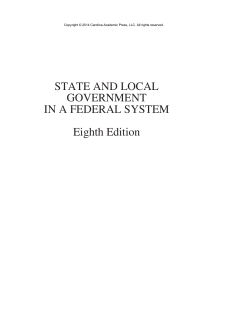 STATE AND LOCAL GOVERNMENT IN A FEDERAL SYSTEM
