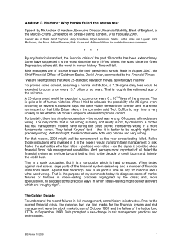 Andrew G Haldane: Why banks failed the stress test
