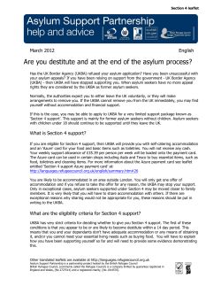 Are you destitute and at the end of the asylum