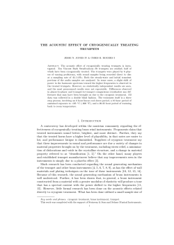 THE ACOUSTIC EFFECT OF CRYOGENICALLY TREATING