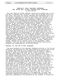 America`s Last Seacoast Defenses: The World War II