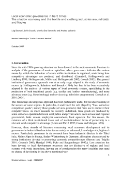 Local economic governance in hard times: The