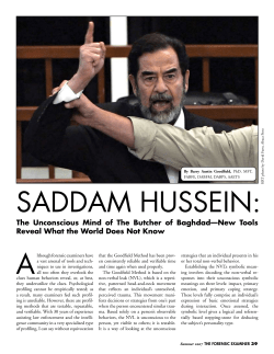 SADDAM HUSSEIN: - The Goodfield Institute