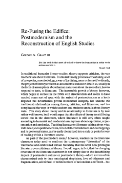 Re-Fusing the Edifice: Postmodernism and the
