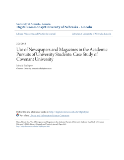 Use of Newspapers and Magazines in the Academic Pursuits of