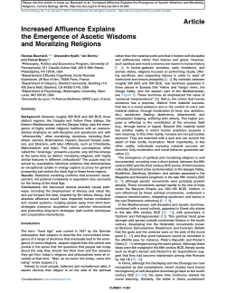 Increased Affluence Explains the Emergence of Ascetic Wisdoms