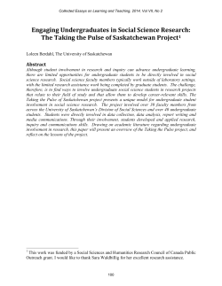 Engaging Undergraduates in Social Science Research: The Taking