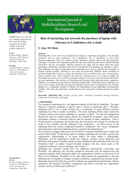 Role of marketing mix towards the purchase of laptop with reference