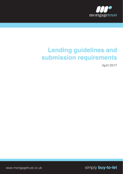 Lending guidelines and submission requirements