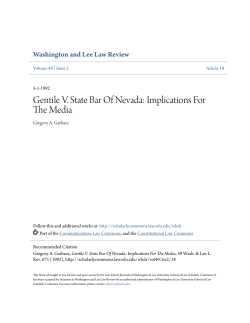 Gentile V. State Bar Of Nevada: Implications For The Media