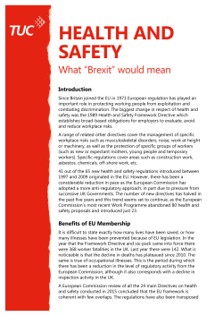 Health and Safety: What Brexit would mean