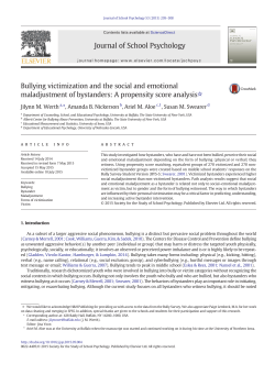 Bullying victimization and the social and emotional maladjustment of
