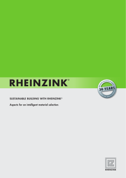 SUSTAINABLE BUILDING WITH RHEINZINK&reg; Aspects