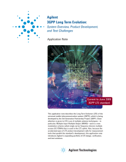Agilent 3GPP Long Term Evolution: System Overview, Product
