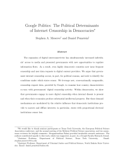 Google Politics: The Political Determinants of