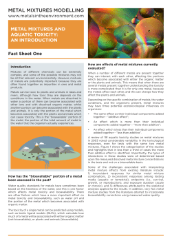 METAL MIXTURES AND AQUATIC TOXICITY: AN INTRODUCTION