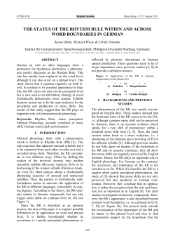 the status of the rhythm rule within and across word