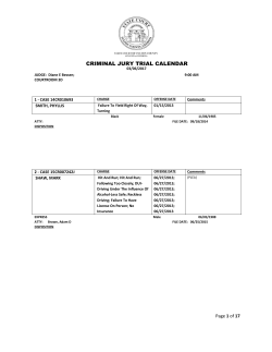 CRIMINAL JURY TRIAL CALENDAR Division J
