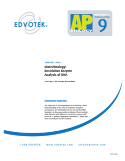 Biotechnology: Restriction Enzyme Analysis of DNA