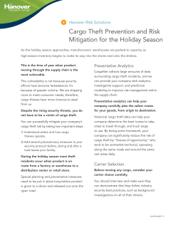 Cargo Theft Prevention and Risk Mitigation for the Holiday Season