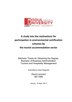 A study into the motivations for participation in environmental