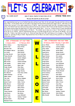 Let`s Celebrate SPRING TERM 2015