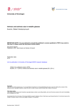 University of Groningen Intrinsic and extrinsic size in metallic