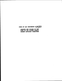 FOND DU LAC ORDIDHCB .~ CHARTER UJ) BYLAWS OP THE