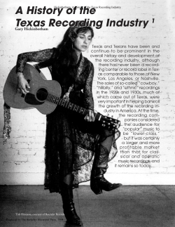 A History of the Texas Recording Industry