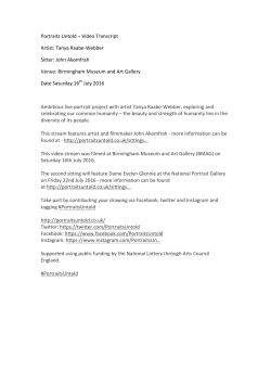 Portraits Untold &ndash; Video Transcript Artist: Tanya Raabe