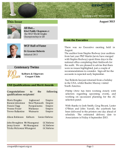 CNZ Croquet Matters August 2013