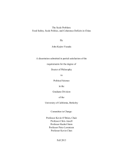 The Scale Problem: Food Safety, Scale Politics, and Coherence