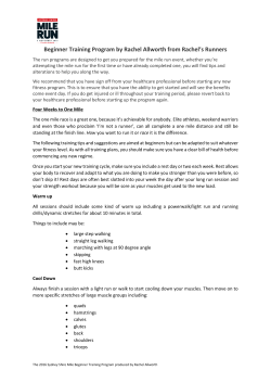 the Shire Mile Beginners Training Program
