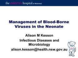 Management of Blood Borne Viruses in the Neonate