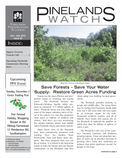 Save Your Water Supply - Pinelands Preservation Alliance