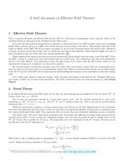 Conceptual ideas fom Effective Field Theories.