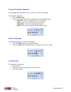 Change Paragraph Alignment Indent Paragraphs