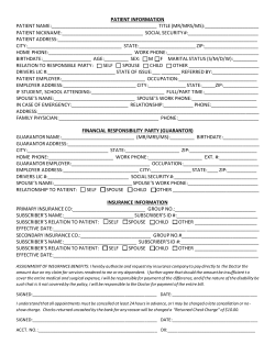 PATIENT INFORMATION PATIENT NAME: TITLE (MR/MRS/MS