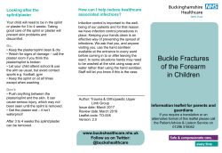 Buckle Fractures of the Forearm in Children
