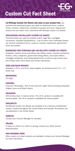 Custom Cut Fact Sheet