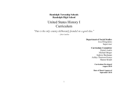 US I Curriculum - Randolph Township Schools