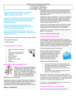 March Newsletter - Body and Soul Chiropractic and