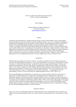 Canadian Journal for New Scholars in Education