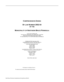 by-law number 2002-54 - Northern Bruce Peninsula