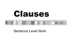 Sentence Level Work